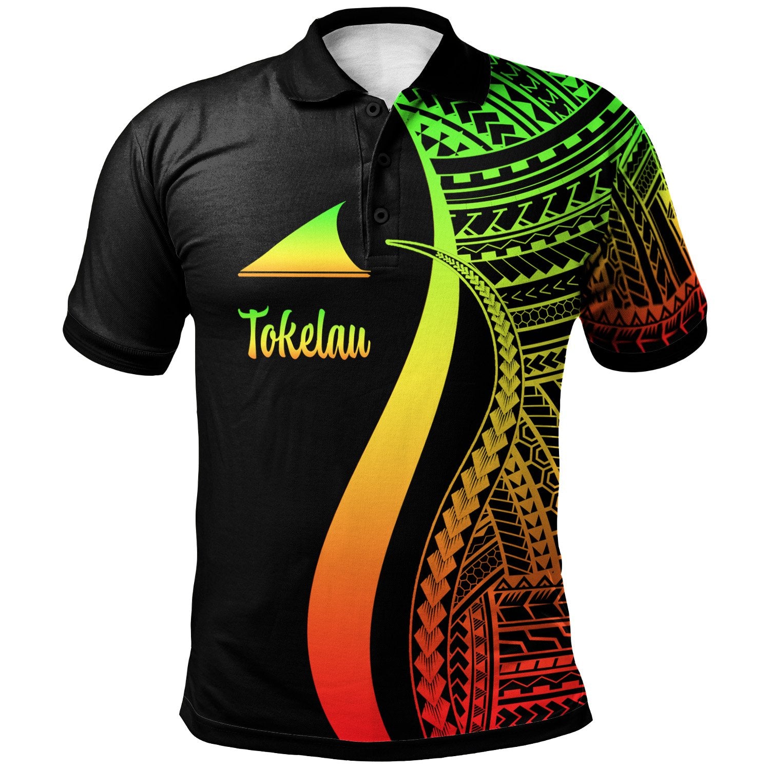 Tokelau Polo Shirt Reggae Polynesian Tentacle Tribal Pattern Unisex Reggae - Polynesian Pride