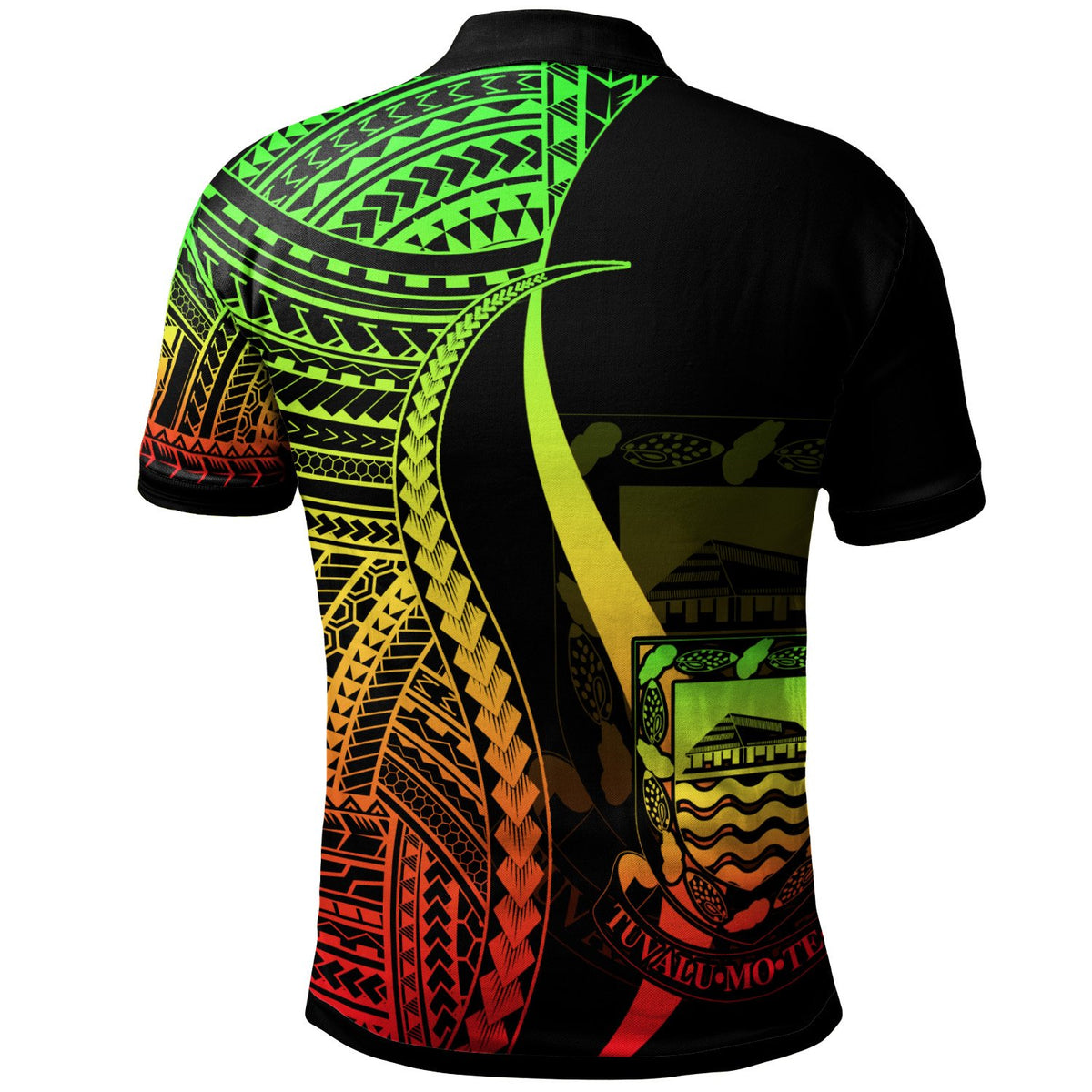 Tuvalu Custom Polo Shirt Reggae Polynesian Tentacle Tribal Pattern - Polynesian Pride