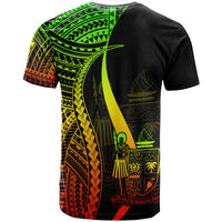 Fiji Custom T Shirt Reggae Polynesian Tentacle Tribal Pattern Crest - Polynesian Pride