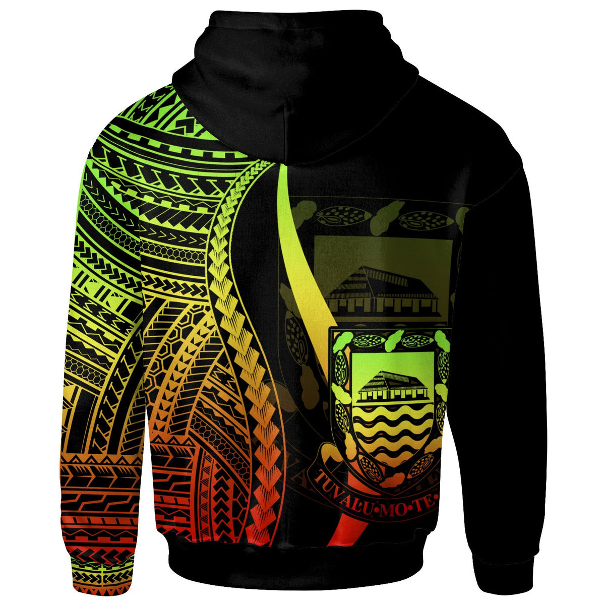 Tuvalu Custom Hoodie Reggae Tentacle Tribal Pattern - Polynesian Pride
