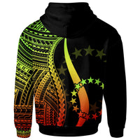 Cook Islands Zip up Hoodie Reggae Tentacle Tribal Pattern - Polynesian Pride