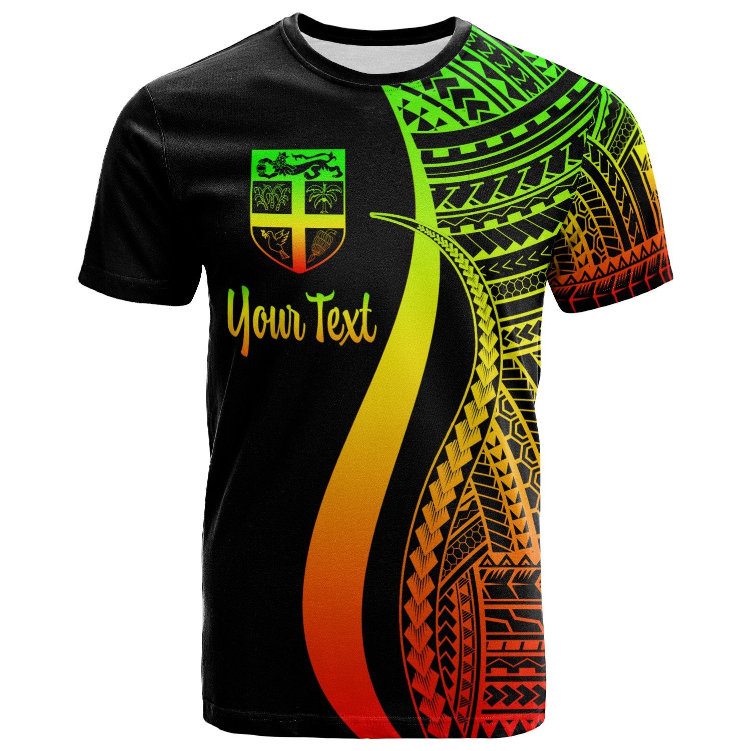Fiji Custom T Shirt Reggae Polynesian Tentacle Tribal Pattern Unisex Reggae - Polynesian Pride