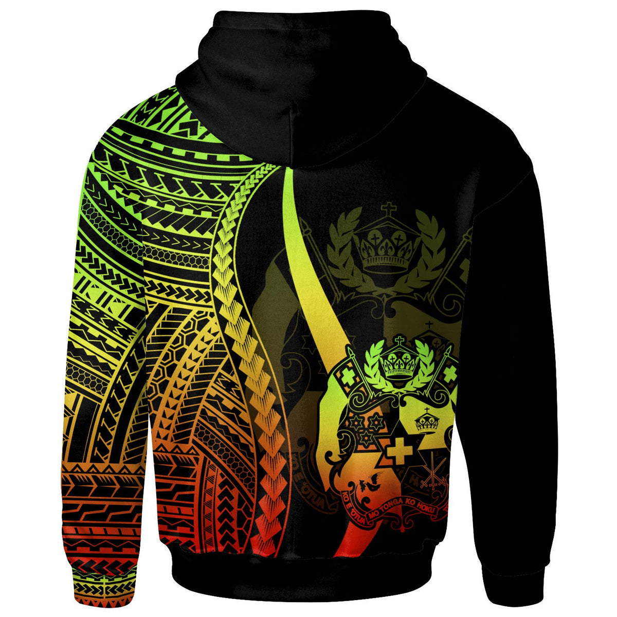 Tonga Custom Hoodie Reggae Tentacle Tribal Pattern - Polynesian Pride