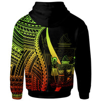 Fiji Zip up Hoodie Reggae Tentacle Tribal Pattern Crest - Polynesian Pride