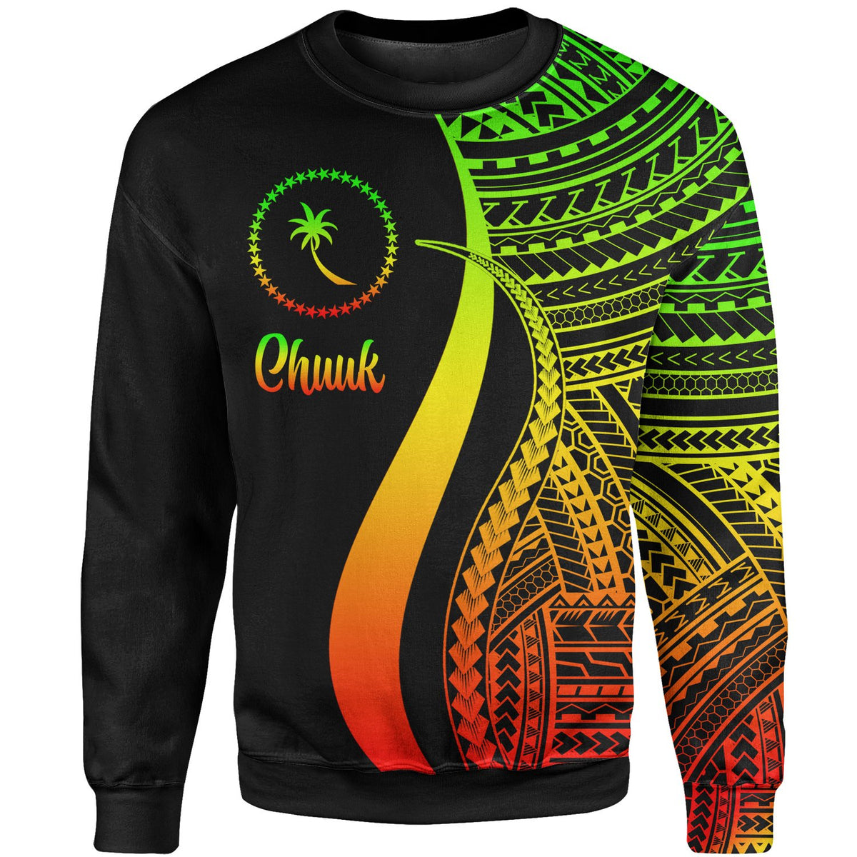 Chuuk Sweatshirt - Reggae Polynesian Tentacle Tribal Pattern Unisex Reggae - Polynesian Pride
