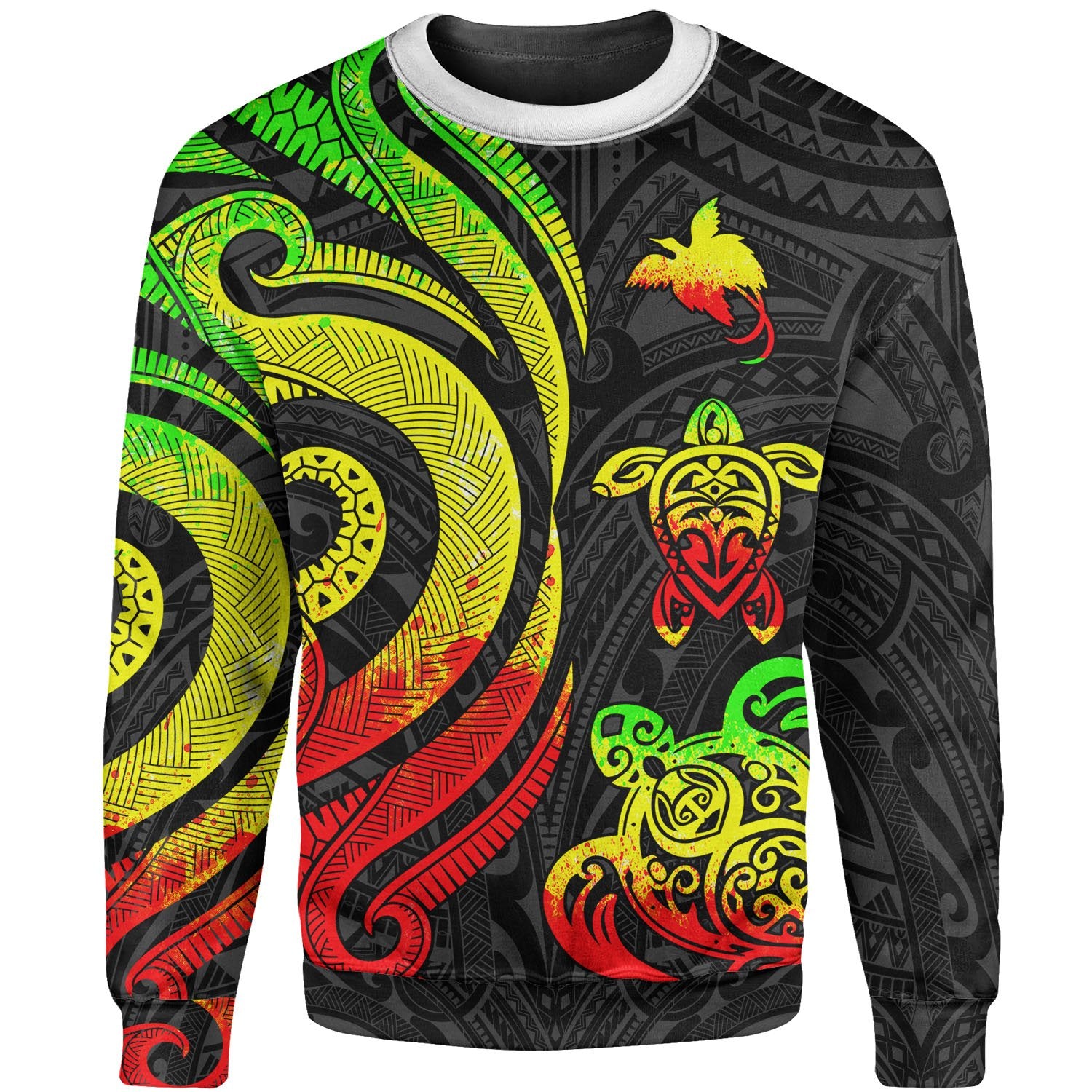 Papua New Guinea Sweater - Reggae Tentacle Turtle Unisex Reggae - Polynesian Pride