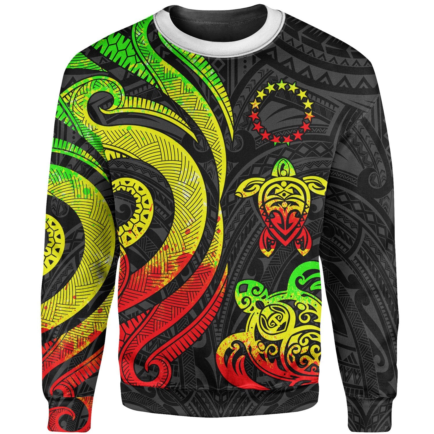 Cook Islands Sweater - Reggae Tentacle Turtle Unisex Reggae - Polynesian Pride