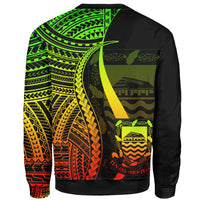 Tuvalu Custom Personalised Sweatshirt - Reggae Polynesian Tentacle Tribal Pattern - Polynesian Pride