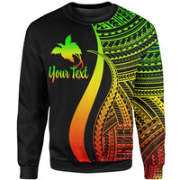 Papua New Guinea Custom Personalised Sweatshirt - Reggae Polynesian Tentacle Tribal Pattern Unisex Reggae - Polynesian Pride