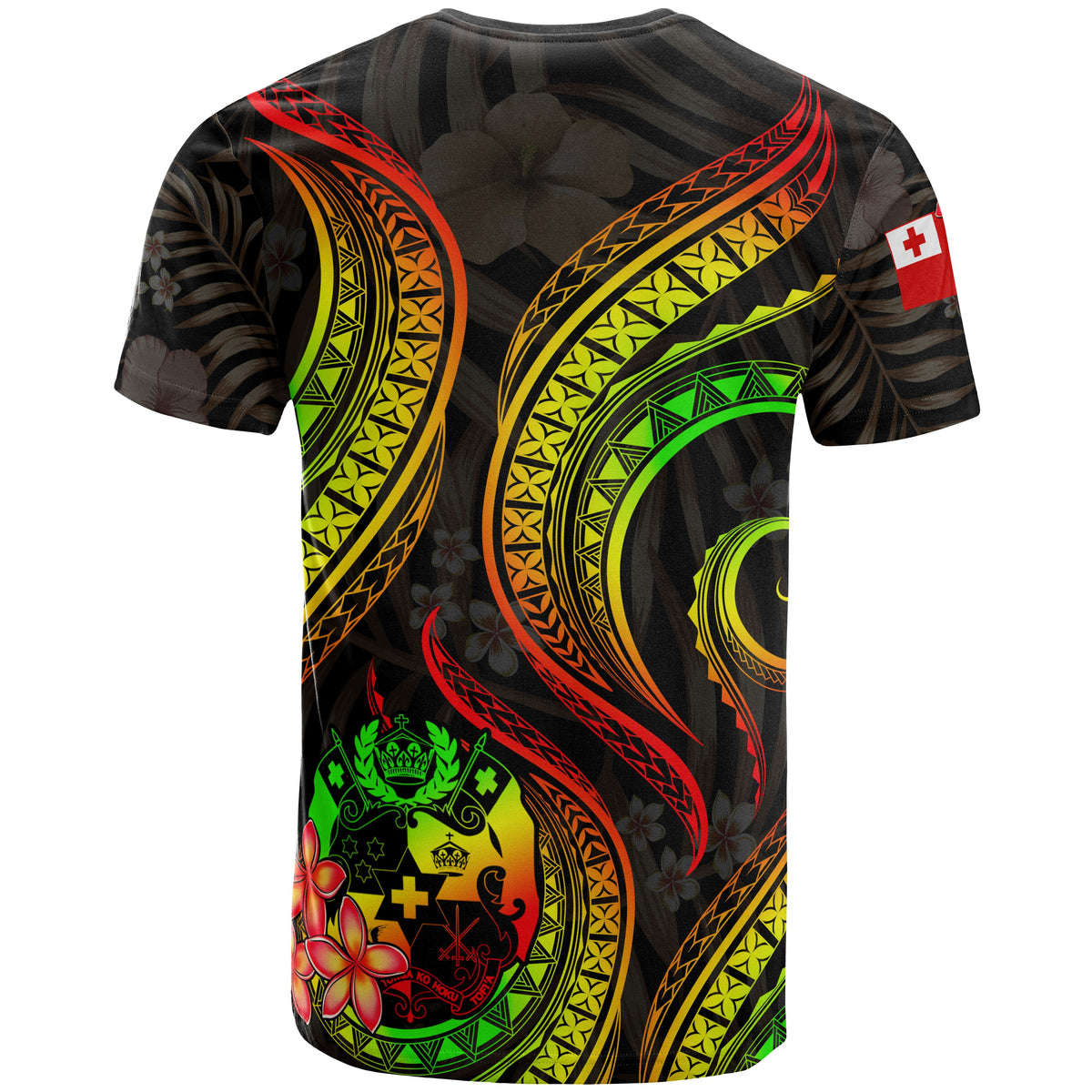 Tonga Polynesian T Shirt Reggae Plumeria - Polynesian Pride