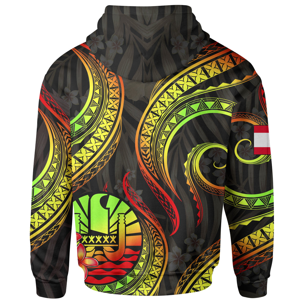 Tahiti Polynesian Hoodie Reggae Plumeria - Polynesian Pride