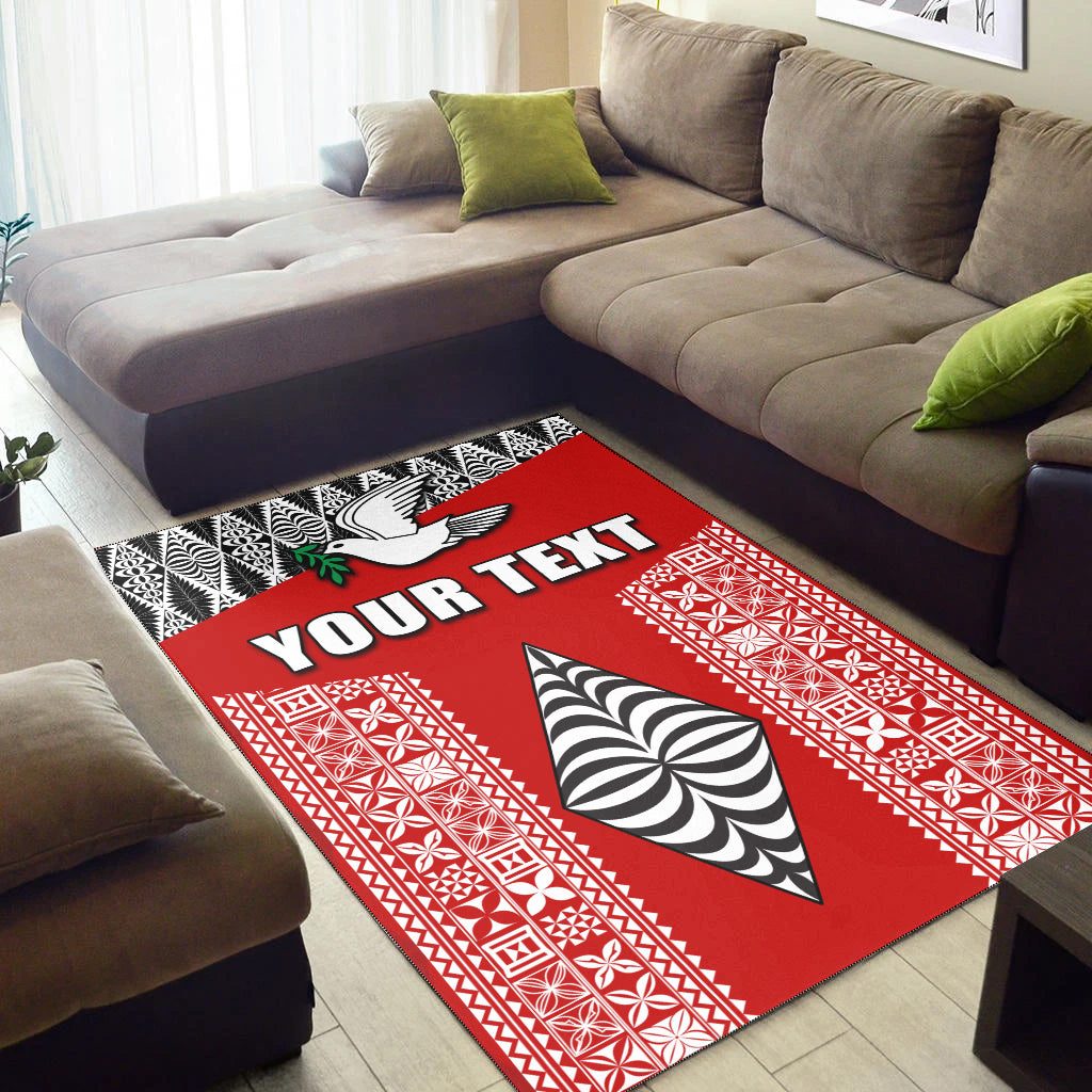 (Custom Personalised) Tonga Rugby Area Rug - Mate Ma'a Tonga LT13 - Polynesian Pride