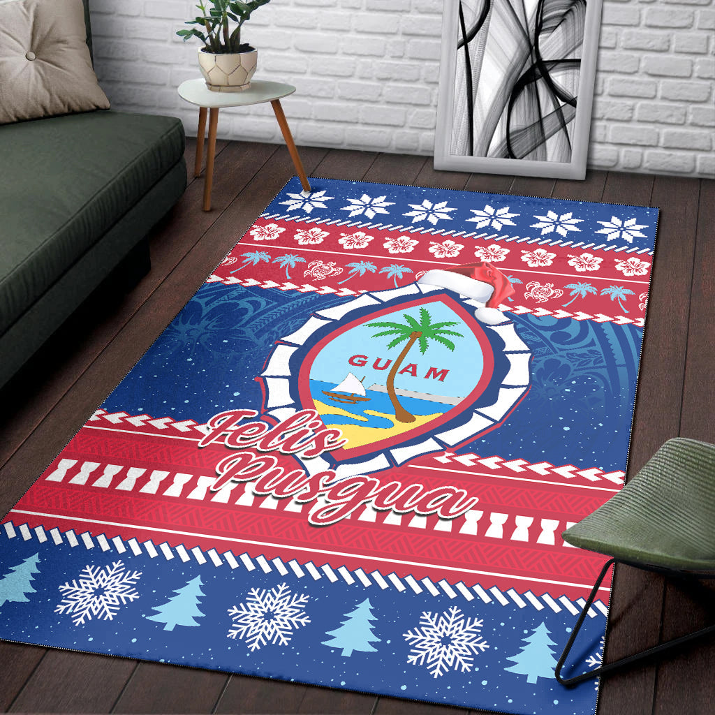 Guam Christmas Area Rug Guaman Seal Polynesian Felis Pusgua LT14 - Polynesian Pride