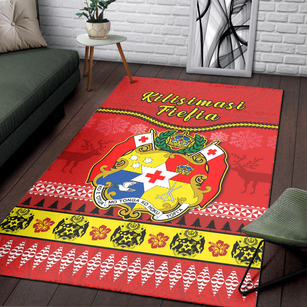 Tonga Christmas Area Rug Tongan Ngatu Kilisimasi Fiefia LT14 - Polynesian Pride
