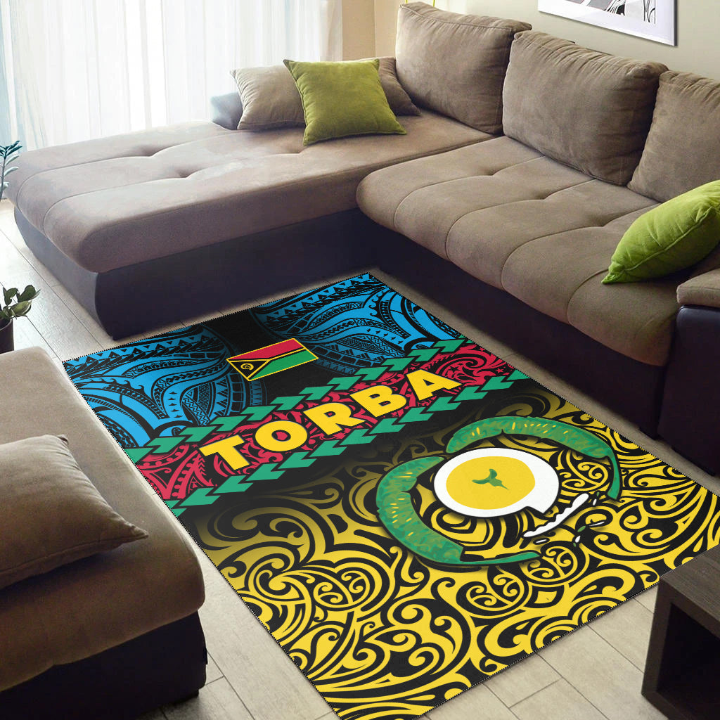 Torba Province Area Rug Vanuatu Pig Tusk Polynesian Flag Style LT14 - Polynesian Pride