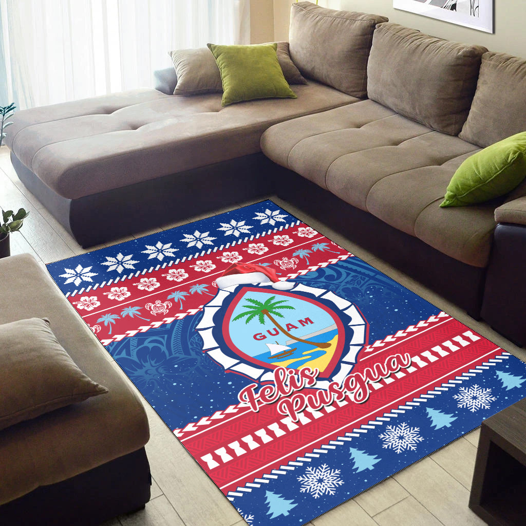Guam Christmas Area Rug Guaman Seal Polynesian Felis Pusgua LT14 - Polynesian Pride