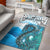 (Custom Personalised) Manaia Maori Area Rug Fern Aotearoa Blue Waves LT13 Blue - Polynesian Pride