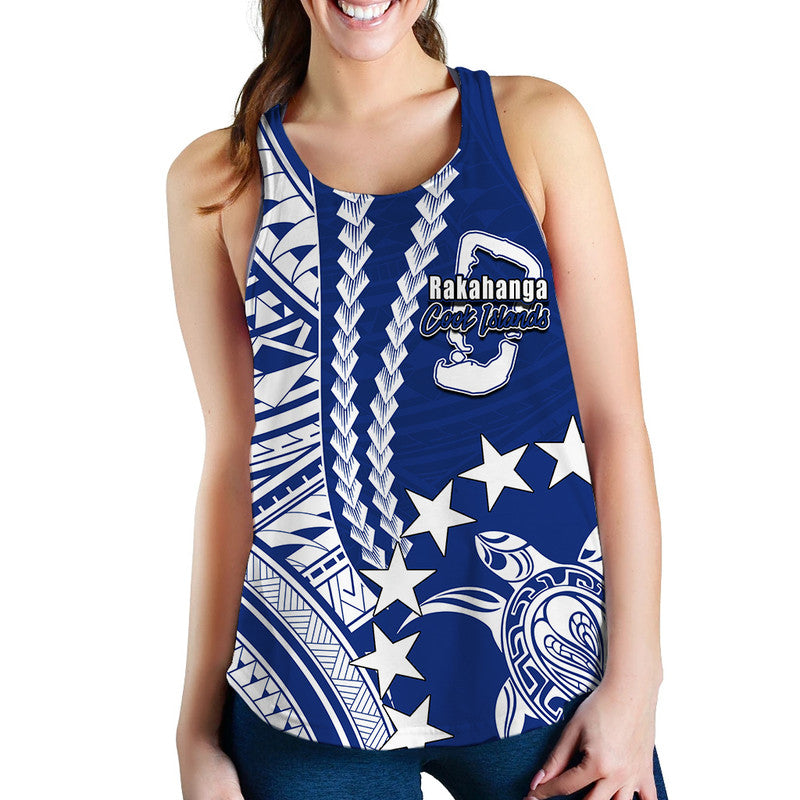 Cook Islands Rakahanga Polynesian Women Tank Top LT6 Blue - Polynesian Pride