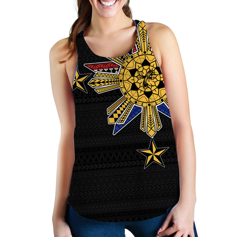 Filipino Women Tank Top Tribal Black Style LT6 Black - Polynesian Pride