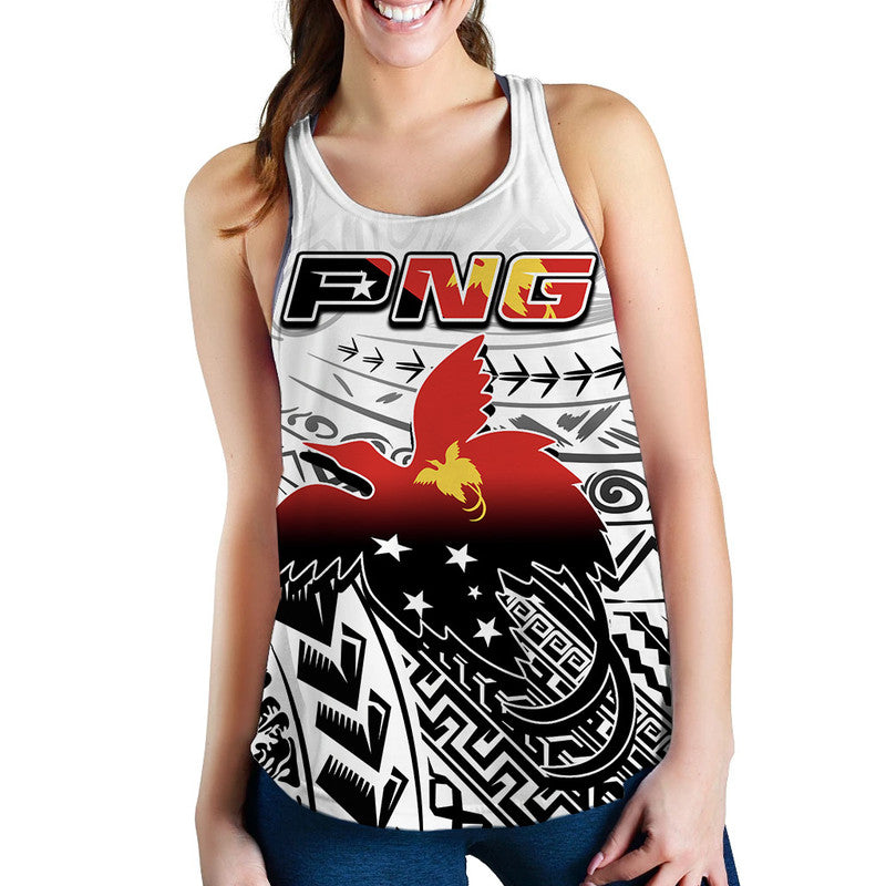 Papua New Guinea Patterns Women Tank Top LT6 white - Polynesian Pride