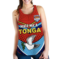 Tonga Mate Ma'a Rugby Women Tank Top Jersey LT6 Red - Polynesian Pride