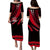 Fiji Puletasi Dress Artsy Red Style LT9 - Polynesian Pride