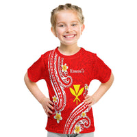 Custom Hawaii T Shirt Red Polynesian Line Style LT9 Kid Red - Polynesian Pride