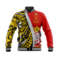 Tonga Terra Marique Baseball Jacket Red Polynesian Minimalist Style LT9 Unisex Red - Polynesian Pride