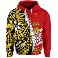 Custom Tonga Terra Marique Hoodie Red Polynesian Minimalist Style LT9 Zip Hoodie Red - Polynesian Pride