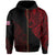Personalized Hawaii Map Polynesian Warrior Ikaika Hoodie Zip William Style Red - Polynesian Pride