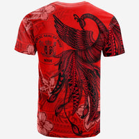 New Caledonia Custom T Shirt Polynesian Phoenix Bird, Fairytales Bird Red - Polynesian Pride