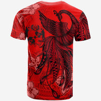 Tokelau Custom T Shirt Polynesian Phoenix Bird, Fairytales Bird Red - Polynesian Pride