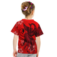 Wallis and Futuna Custom T Shirt Polynesian Phoenix Bird, Fairytales Bird Red - Polynesian Pride
