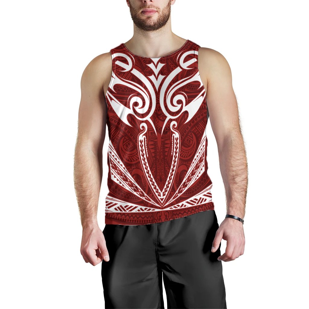 Hawaii Kanaka Polynesian Football Jersey Men's Tank Top - Red - Bernice - AH - Polynesian Pride