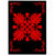 Hawaiian Quilt Maui Plant And Hibiscus Pattern Area Rug - Red Black - AH Red - Polynesian Pride