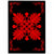 Hawaiian Quilt Maui Plant And Hibiscus Pattern Area Rug - Red Black - AH Red - Polynesian Pride