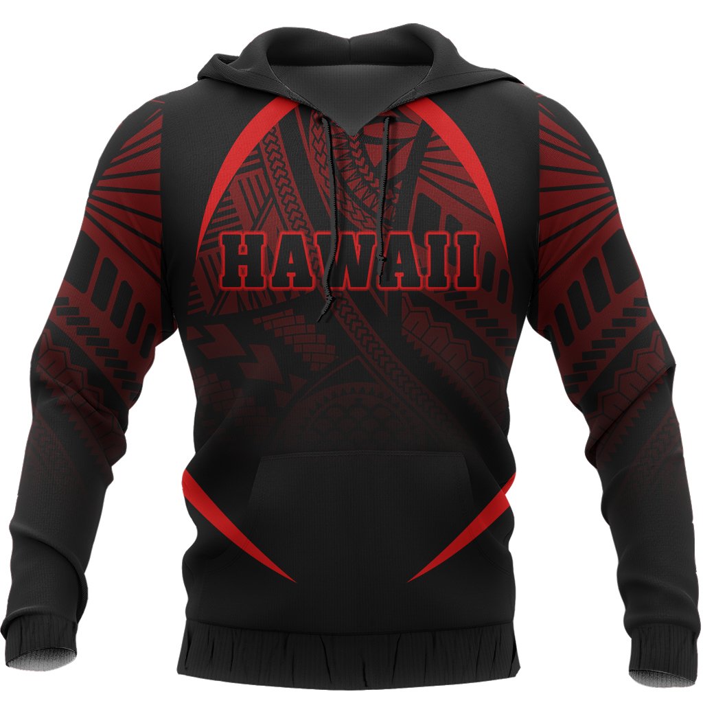 Hawaii Polynesian Hoodie Red The Face Style - Polynesian Pride