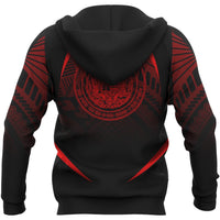 Hawaii Polynesian Zipper Hoodie Red The Face Style - Polynesian Pride