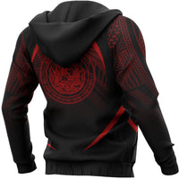 Hawaii Polynesian Hoodie Red The Face Style - Polynesian Pride