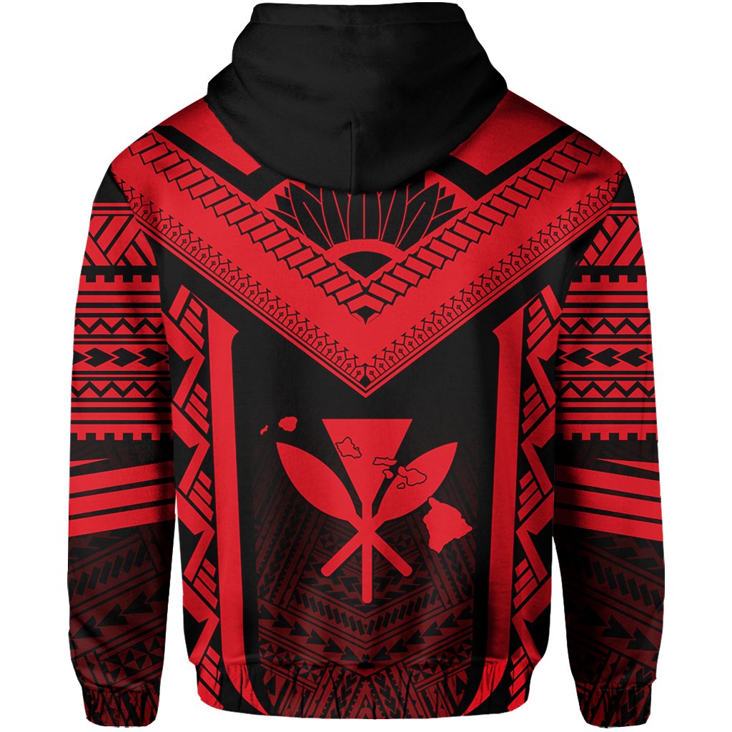 Hawaiian Kanaka Polynesian Hoodie Active Red - Polynesian Pride