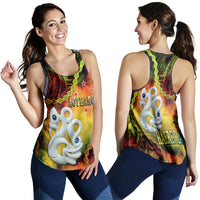 New Zealand Maori Women Racerback Tank Aotearoa Manaia Reggae Paua Shell - Heare Ra LT9 - Polynesian Pride
