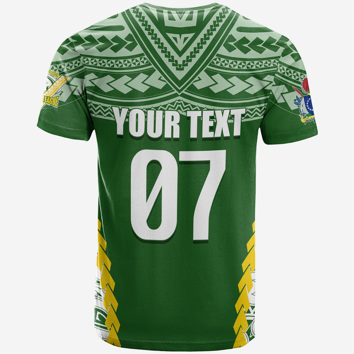 Custom Cook Islands Rugby Medallion of Stars T Shirt LT7 - Polynesian Pride