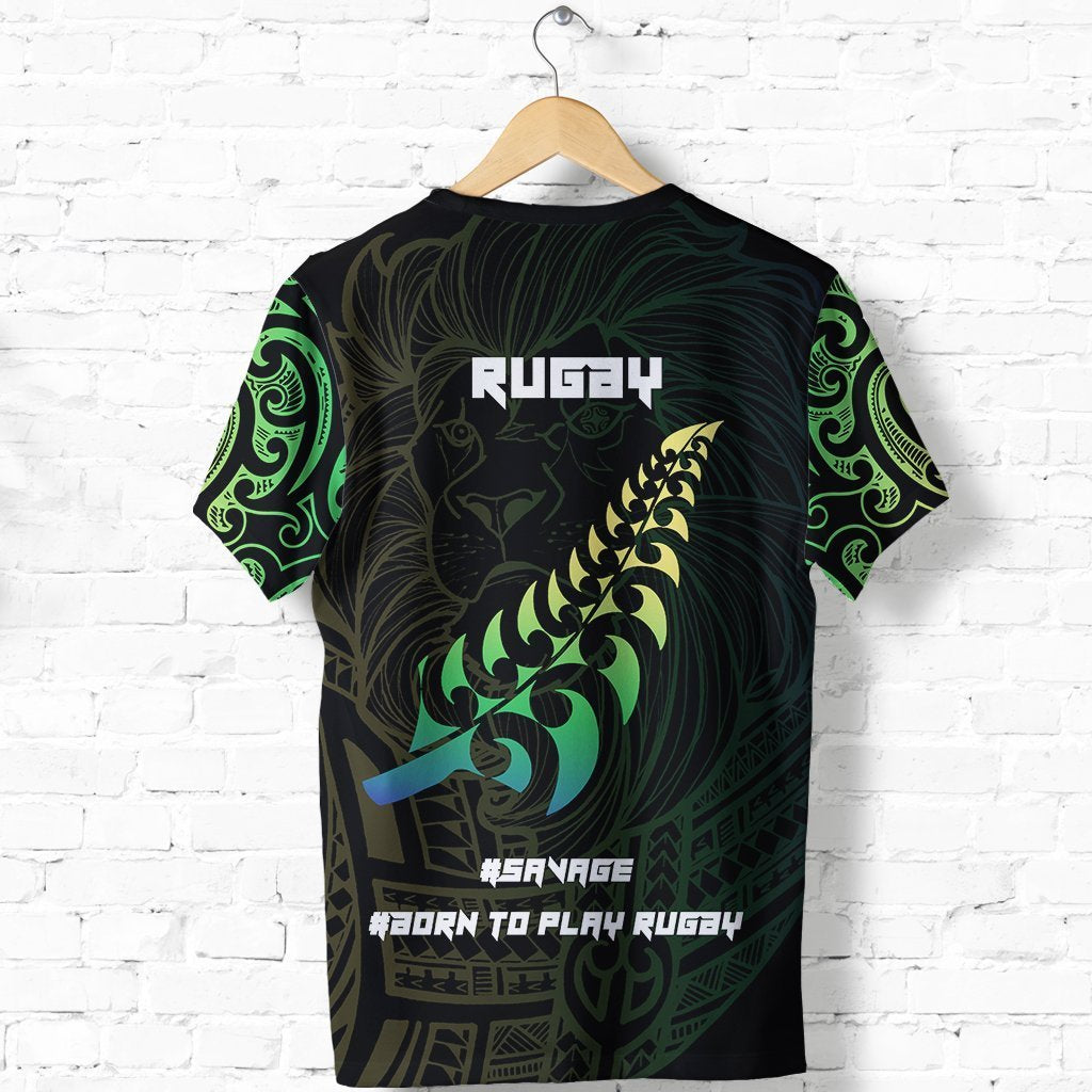 Lion Rugby T Shirt, New Zealand Maori Shirt - Polynesian Pride