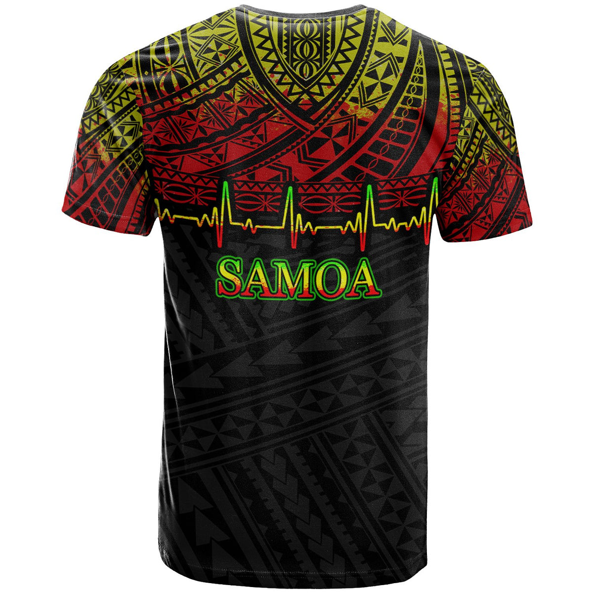 Samoa T Shirt Heart Beat Polynesian - Polynesian Pride