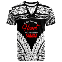 Samoa T Shirt A Piece Of My Heart Unisex White - Polynesian Pride