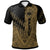 Samoa Polo Shirt Gold Color Symmetry Style Unisex Black - Polynesian Pride