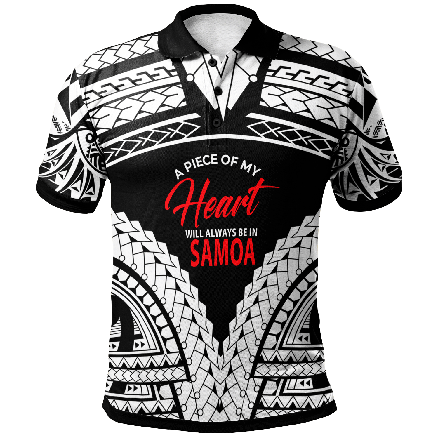 Samoa Polo Shirt A Piece Of My Heart White Color Unisex White - Polynesian Pride
