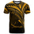 Samoa T Shirt Gold Color Cross Style Unisex Black - Polynesian Pride