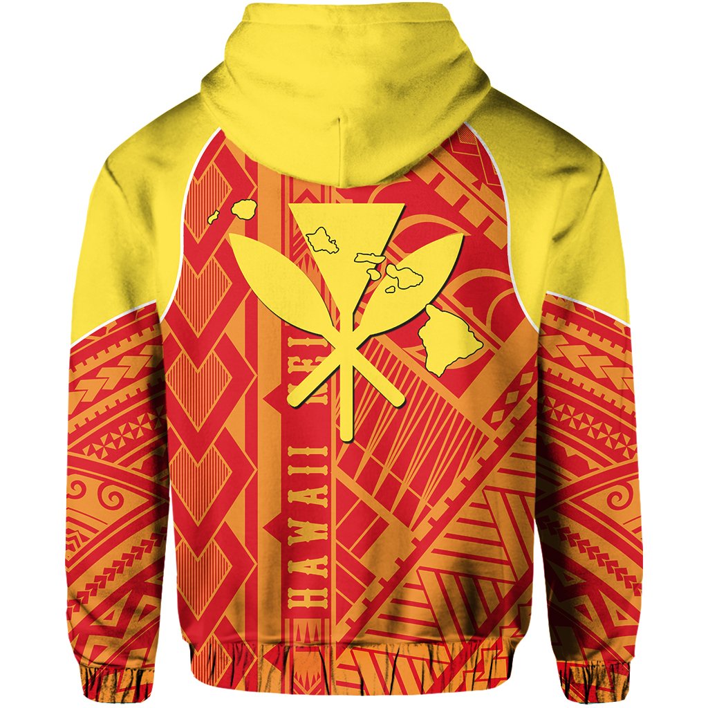 Hawaii Nei Hoodie Polynesian Red and Yellow - Polynesian Pride