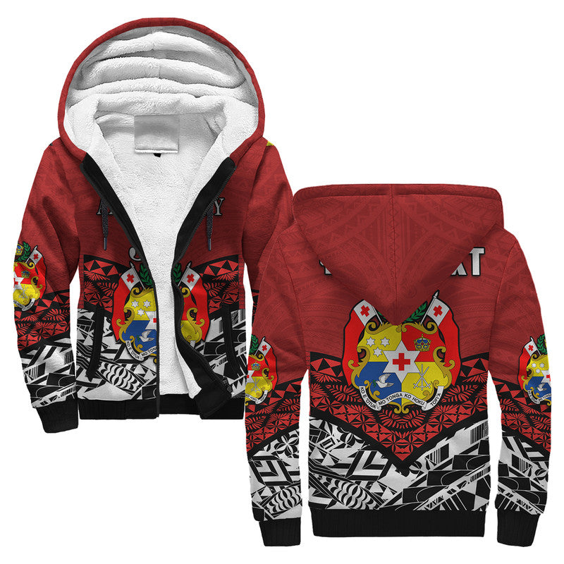 (Custom Personalised) Tonga Sherpa Hoodie Independence Anniversary Special Version 2022 LT14 Unisex Red - Polynesian Pride